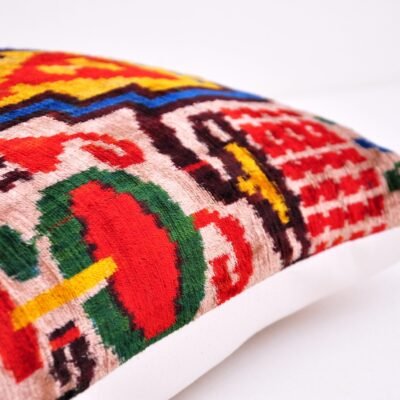 Alternative view of Colorful Throw Ikat Velvet Pillow