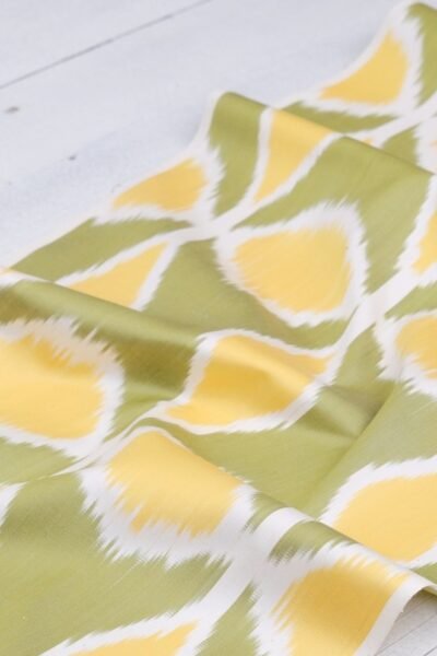 Ikat Fabric Green Yellow