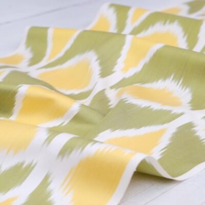 Alternative view of Ikat Fabric Green Yellow