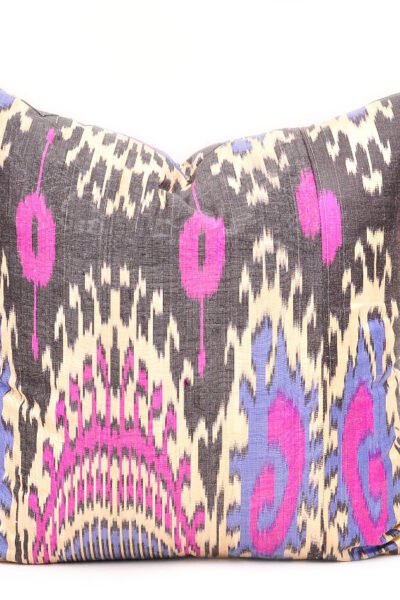 Lumbar Throw Pillow Ikat Cover