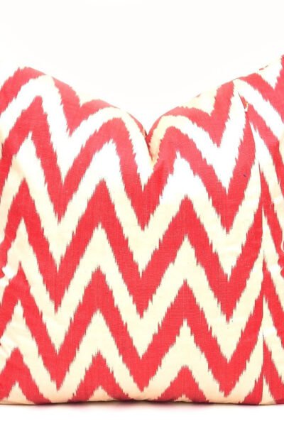 Bold Red Zigzag Accent Cushion