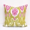 Pillowcase Ikat Olive Fuchsia Decor