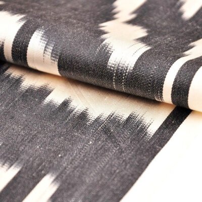 Alternative view of Black White Silk Ikat Cloth