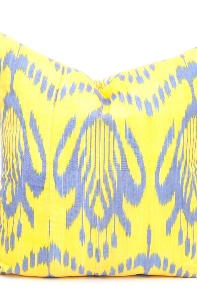 Yellow Oriental Handloom Ikat Pillow