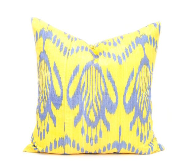 Yellow Oriental Handloom Ikat Pillow