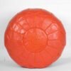 Orange Ottoman Pouf Moroccan Leather