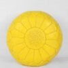Moroccan Leather Ottoman Yellow Pouf