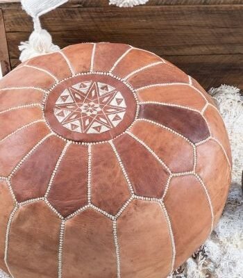 Alternative view of Moroccan Brown Ottoman Pouffe