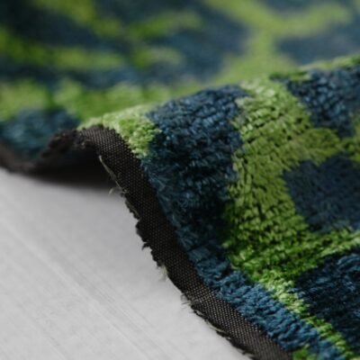 Alternative view of Ottoman Design Dark Green Ikat Velvet