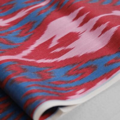 Alternative view of Red Blue Silk Ikat Textile