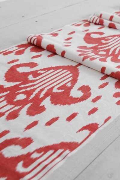 Red Ikat Pattern Fabric