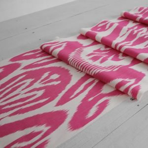 Pink Cotton Ikat Woven Fabric