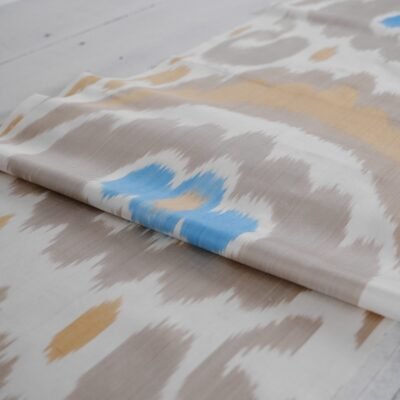 Alternative view of Blue Tan Silk Cotton Fabric