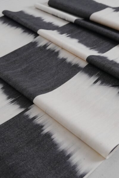 Trendy Black White Ikat Fabric