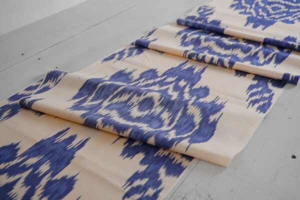 Breathable Blue Ikat Cotton Fabric