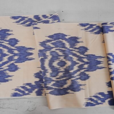 Alternative view of Breathable Blue Ikat Cotton Fabric