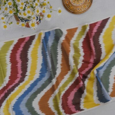 Rainbow Silk Ikat Fabric