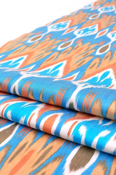 "Soft Brightness" Silk ikat fabric