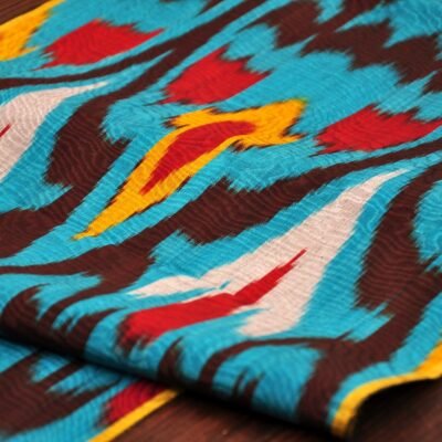 Alternative view of Fire design Ikat Fabric