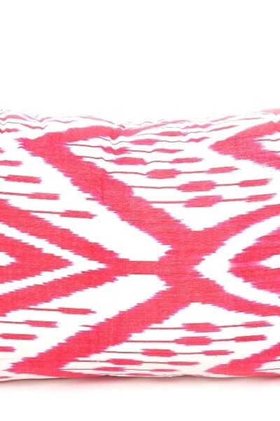 Red Handloom Decorative Ikat Cushion