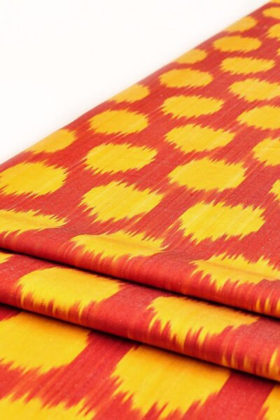 Fabric by the Yard Red Gold Ikat