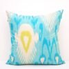 Light Blue Silk Ikat Throw Pillow