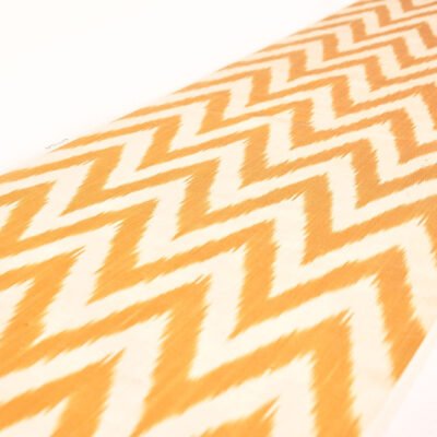 Alternative view of Golden Chevron Ikat Fabric by the yard