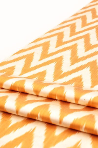 Golden Chevron Ikat Fabric by the yard