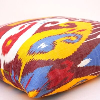 Alternative view of multicolored designer silk cushion cover