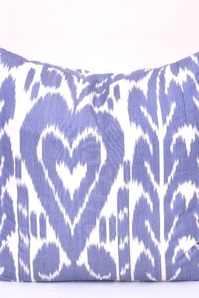 Organic Cotton Cheap Blue Ikat Pillow