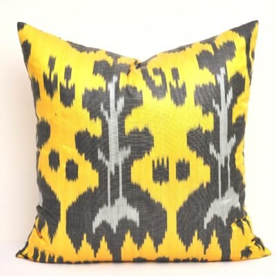 Yellow Ikat Decor Pillow