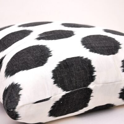 Alternative view of Black Ikat Polka Dot Throw Pillowcase