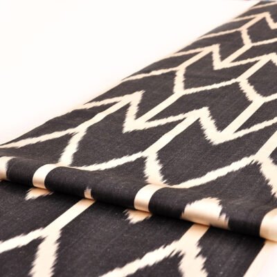 Black Decorative Upholstery Ikat Fabric
