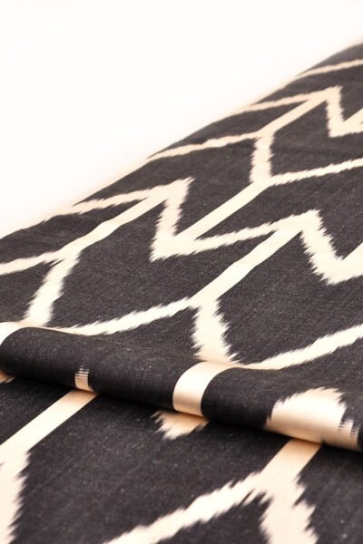 Black Decorative Upholstery Ikat Fabric