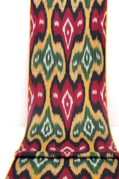 Multicolor Drapery Ikat Fabric