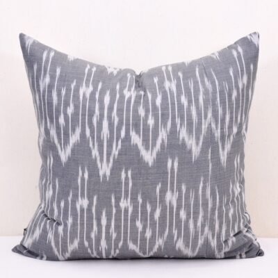 Cotton Cushion Gray With Oriental Decor