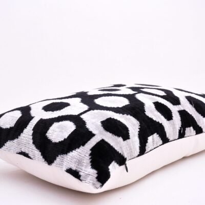 Alternative view of Black Ikat Velvet Designer Pillow