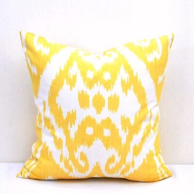 Yellow Ikat Decorative Throw Pillow Accent