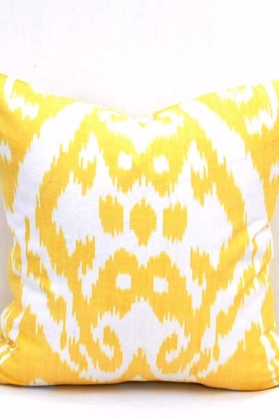 Yellow Ikat Decorative Throw Pillow Accent