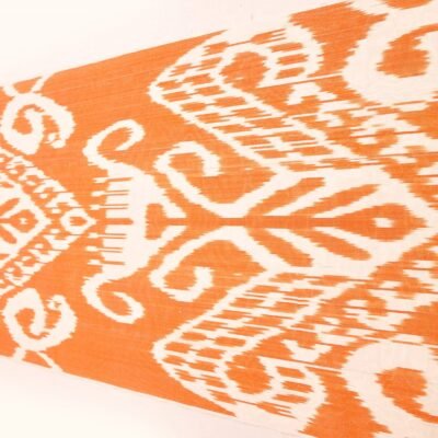 Alternative view of Orange Ikat fabric by the yard