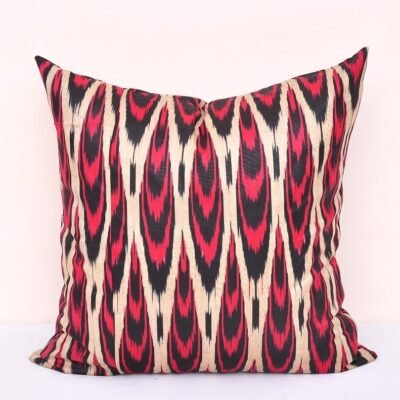 Cherry Red Peacock Feathers Pillow