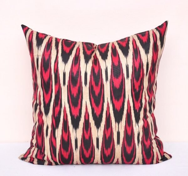 Cherry Red Peacock Feathers Pillow