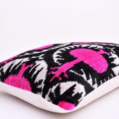Alternative view of Pink Pomegranate Retro Style Velvet Pillow