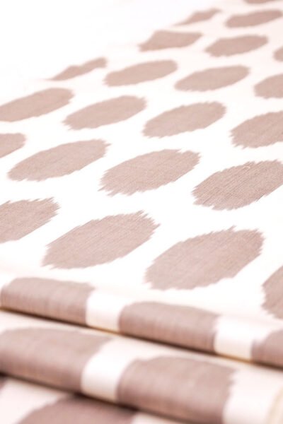 Polka Dot Ikat Fabric Brown