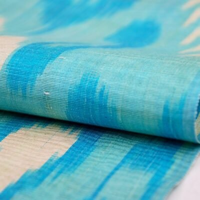 Alternative view of "Happy-go-lucky" blue fabric upholstery