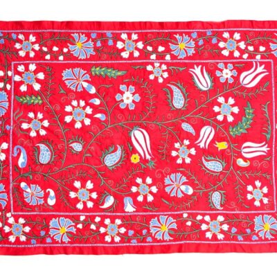 Red tulips Suzani Embroidery
