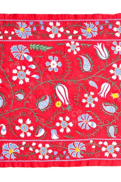 Red tulips Suzani Embroidery