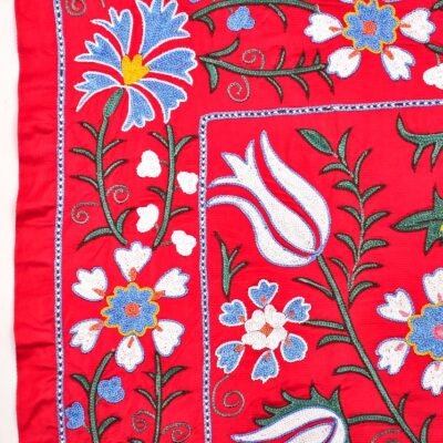 Alternative view of Red tulips Suzani Embroidery