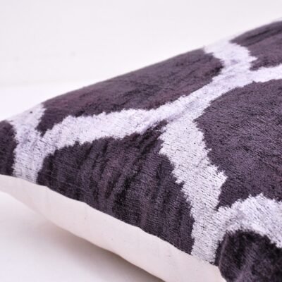 Alternative view of Black Designer Velvet Ikat Cushion