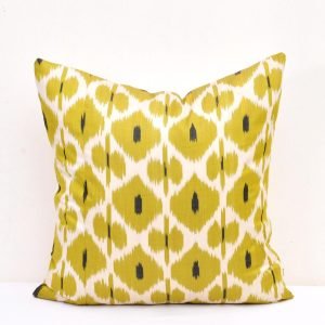 Yellow Green Ikat Cushion